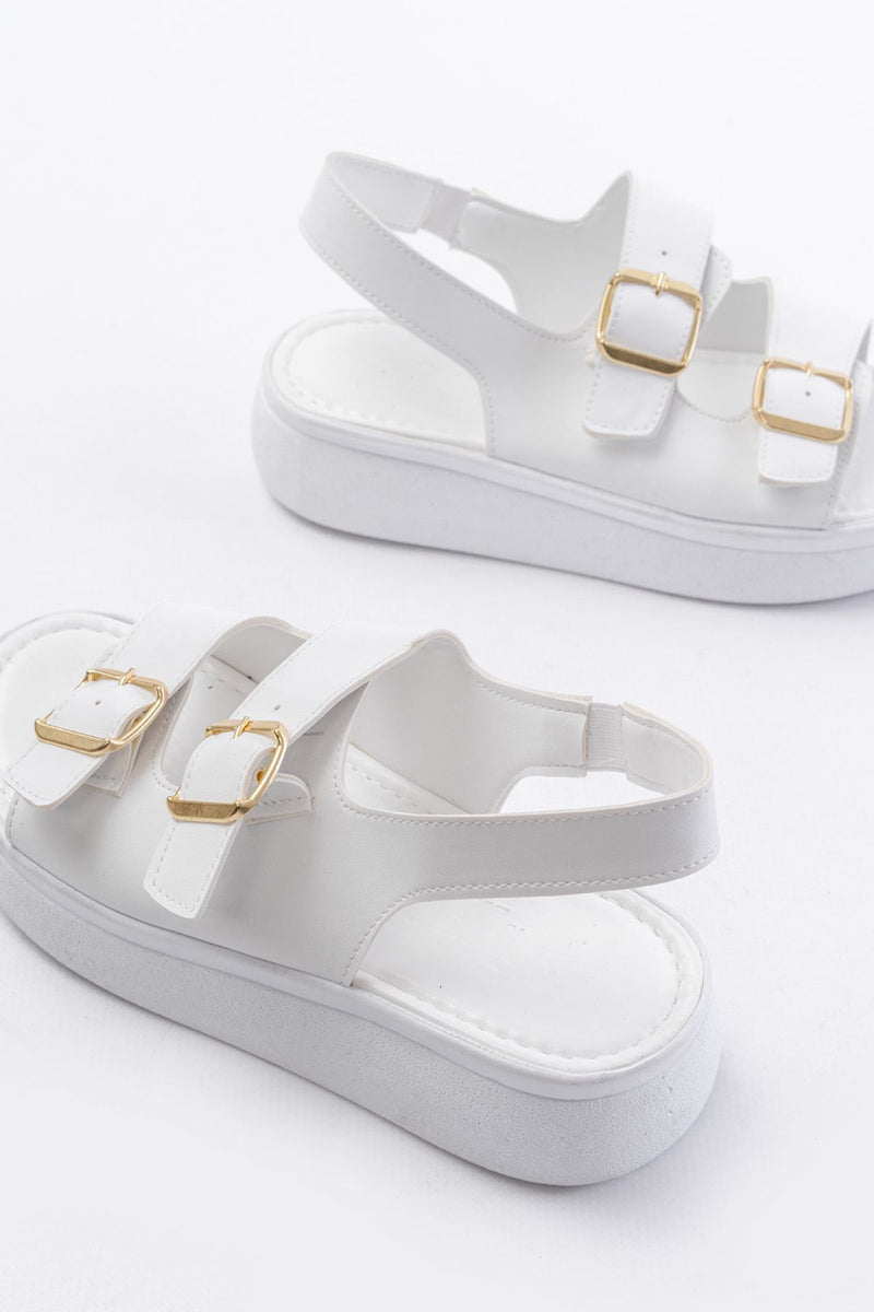 24413-572 Sandales compensées femme avec boucle décorative