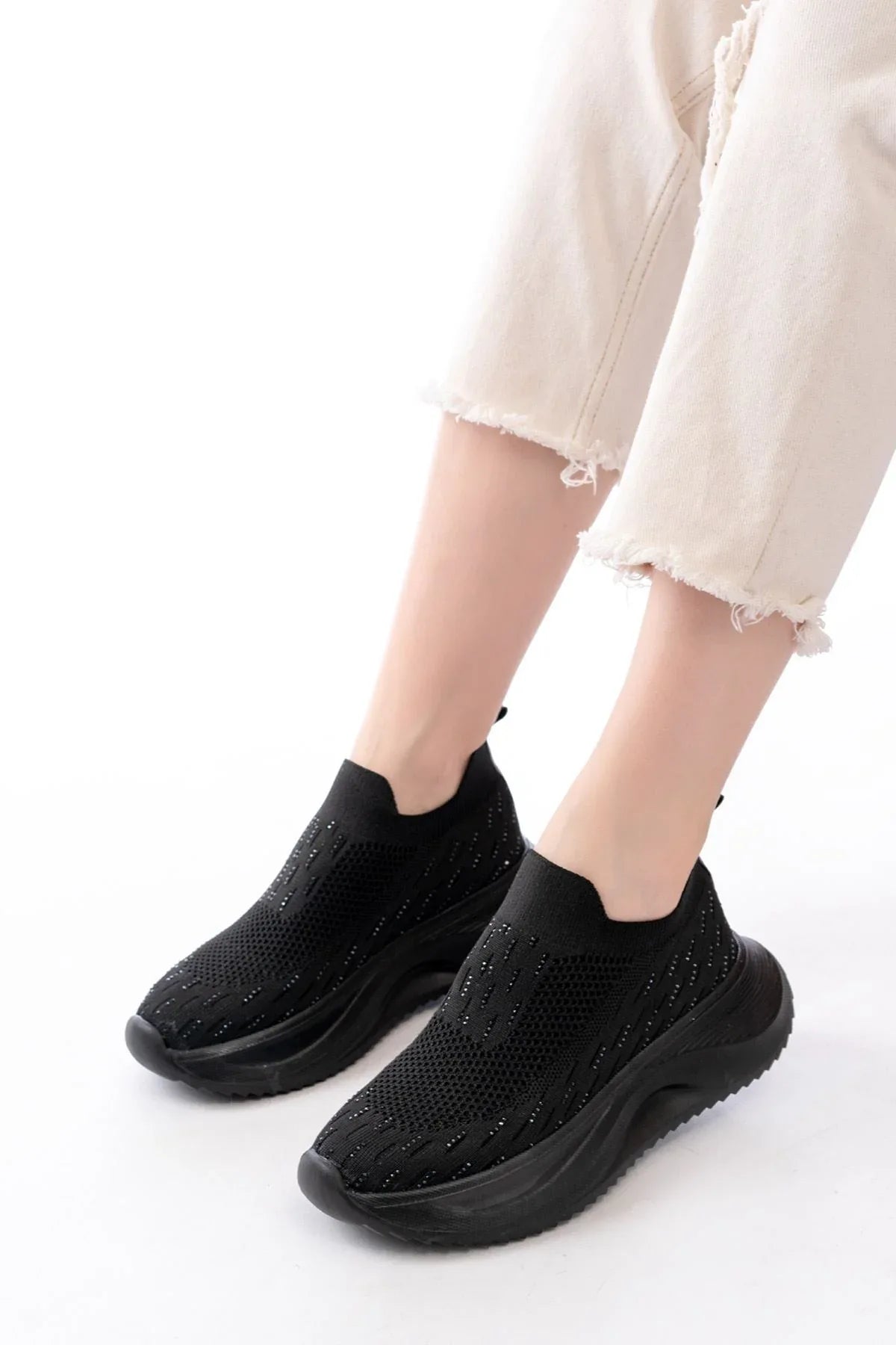 dm-707Chaussures de sport femme en maille avec semelle épaisse - Justyol