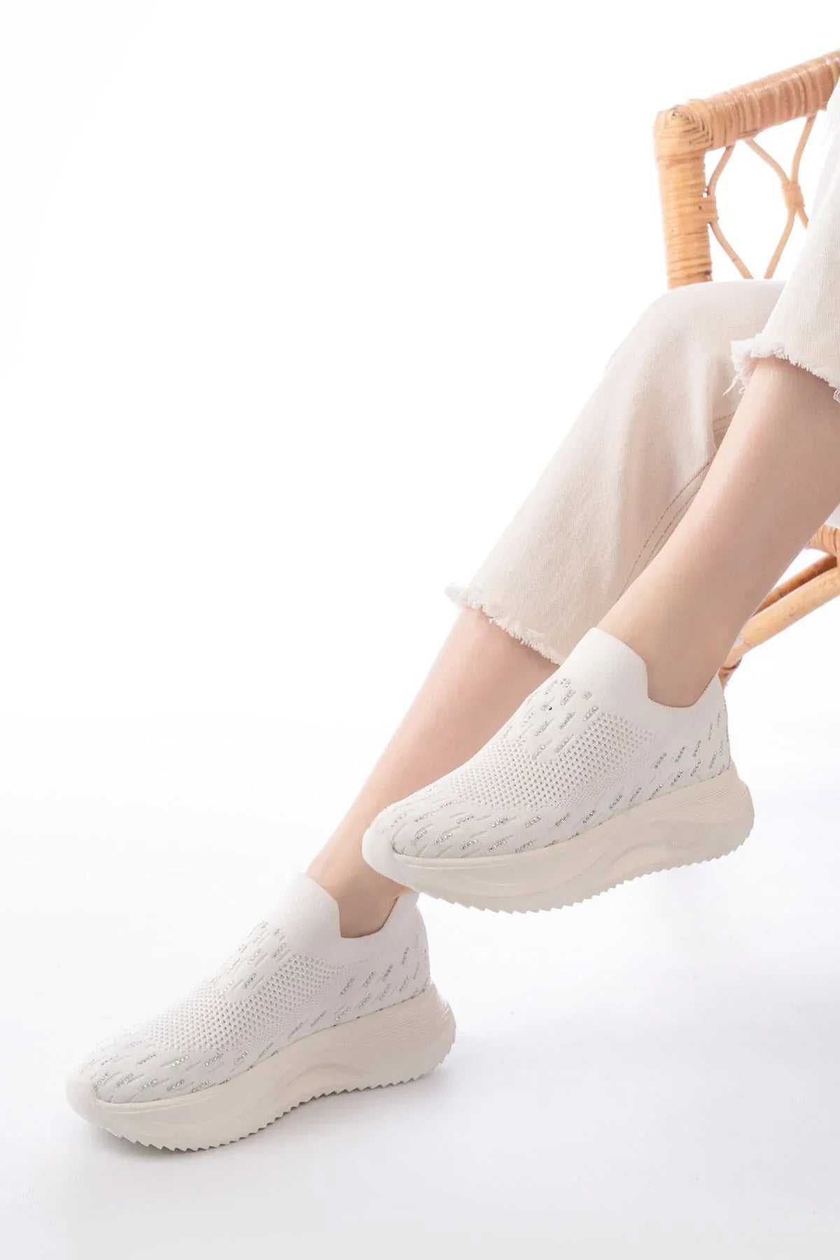 dm-707Chaussures de sport femme en maille avec semelle épaisse - Justyol