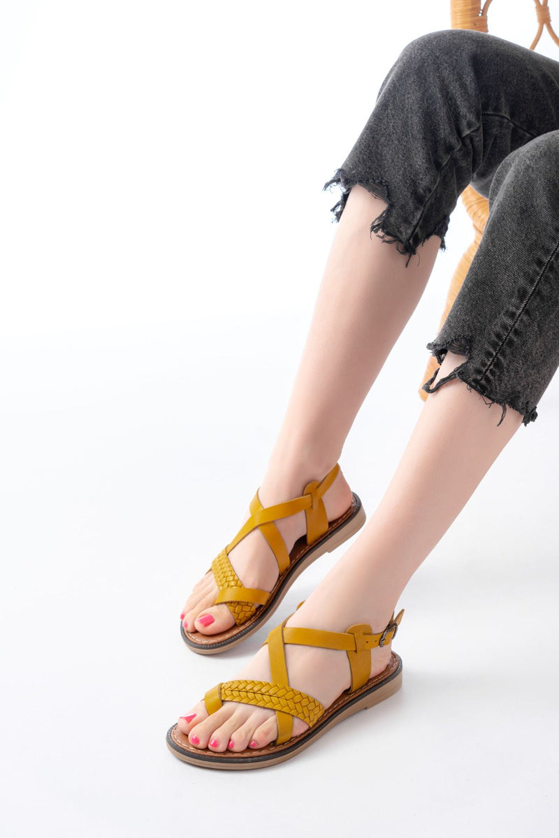 205-09 Sandales orthopédiques femme en cuir véritable