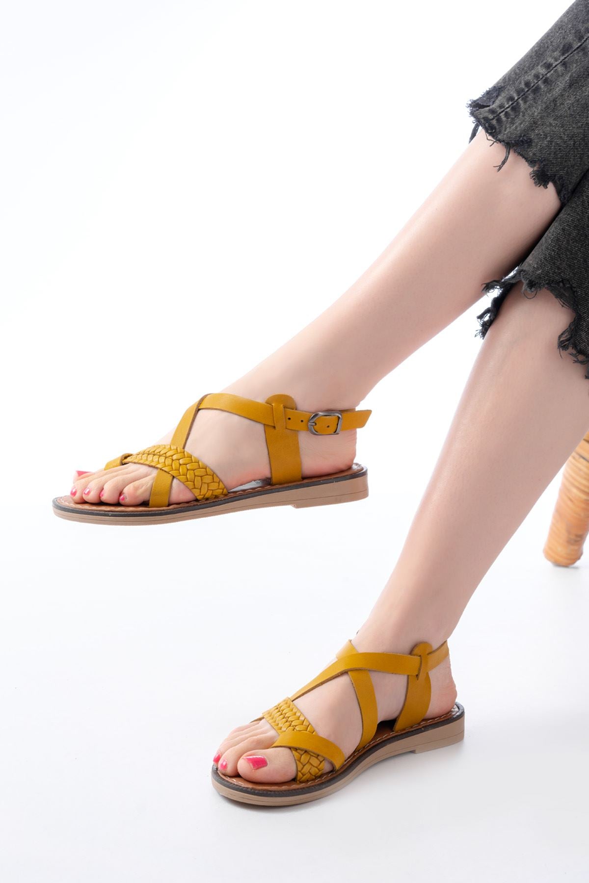 205 - 09ortopedik hakiki deri kadin sandalet - Justyol