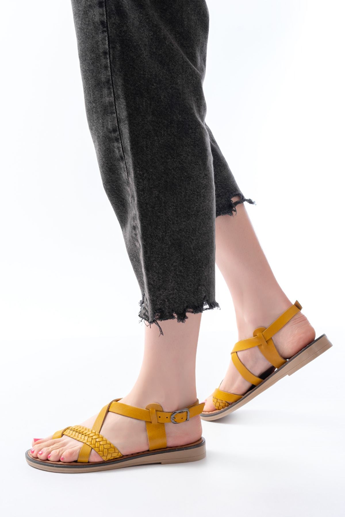 205 - 09ortopedik hakiki deri kadin sandalet - Justyol