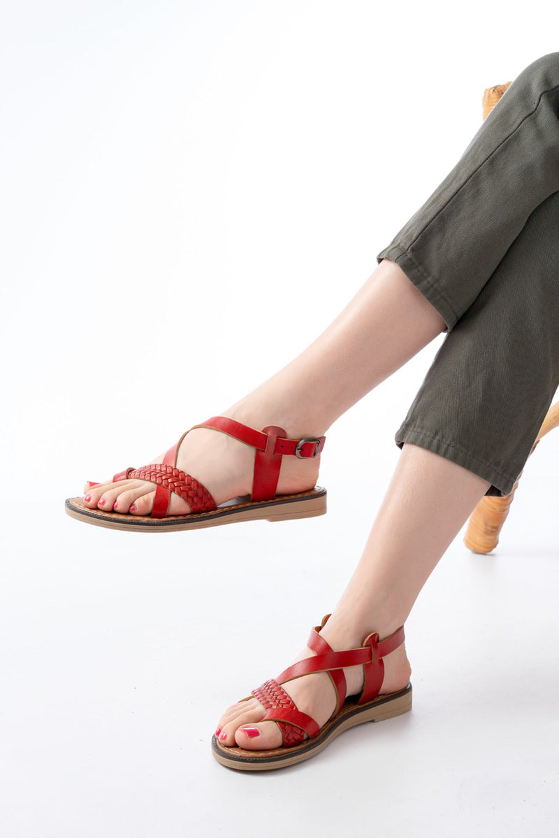 205-09 Sandales orthopédiques femme en cuir véritable