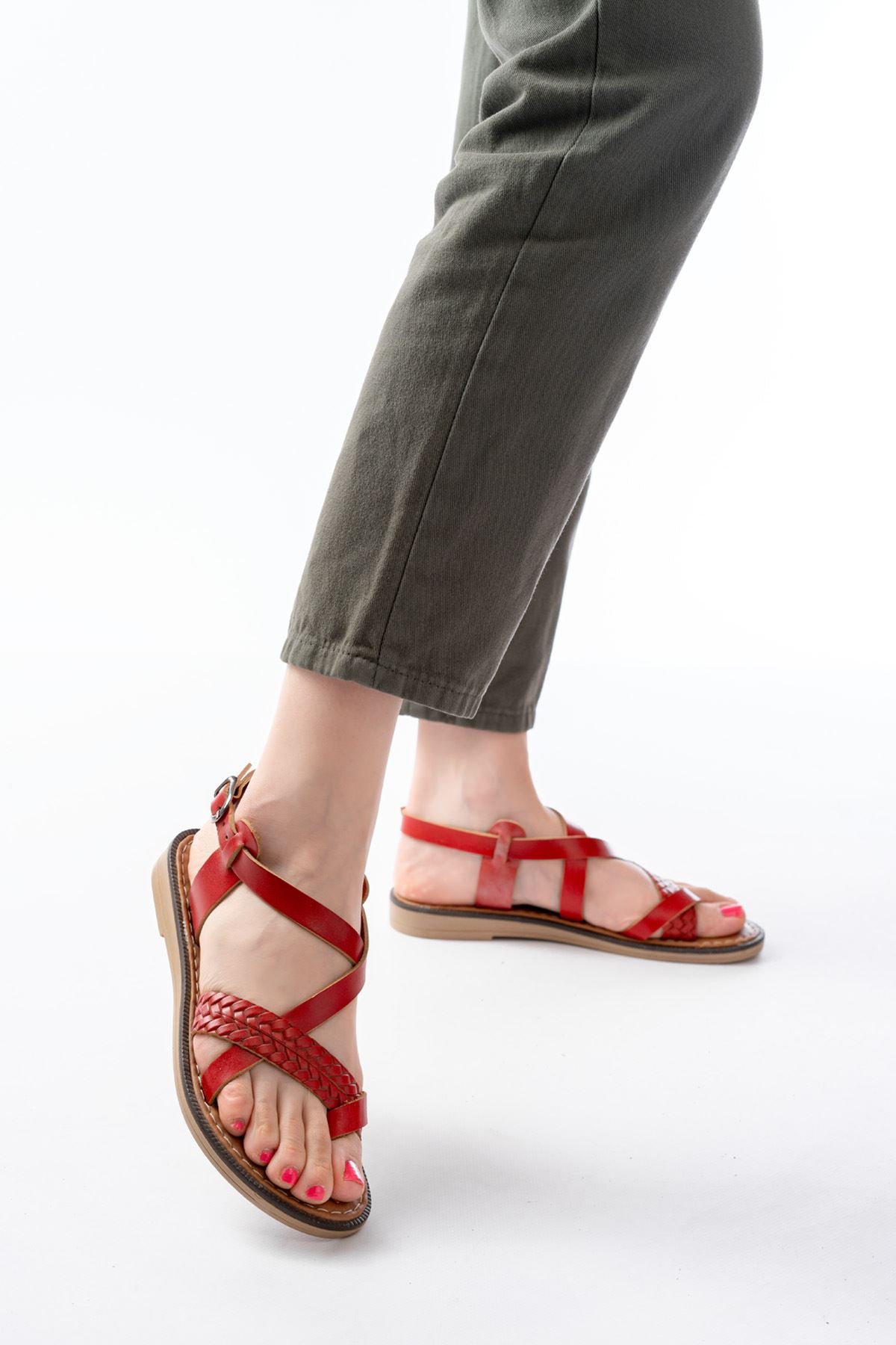 205 - 09ortopedik hakiki deri kadin sandalet - Justyol