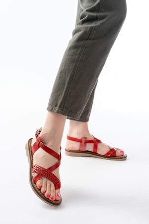 205 - 09ortopedik hakiki deri kadin sandalet - Justyol