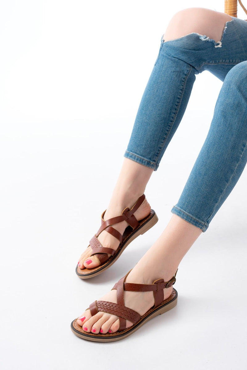 205-09 Sandales orthopédiques femme en cuir véritable
