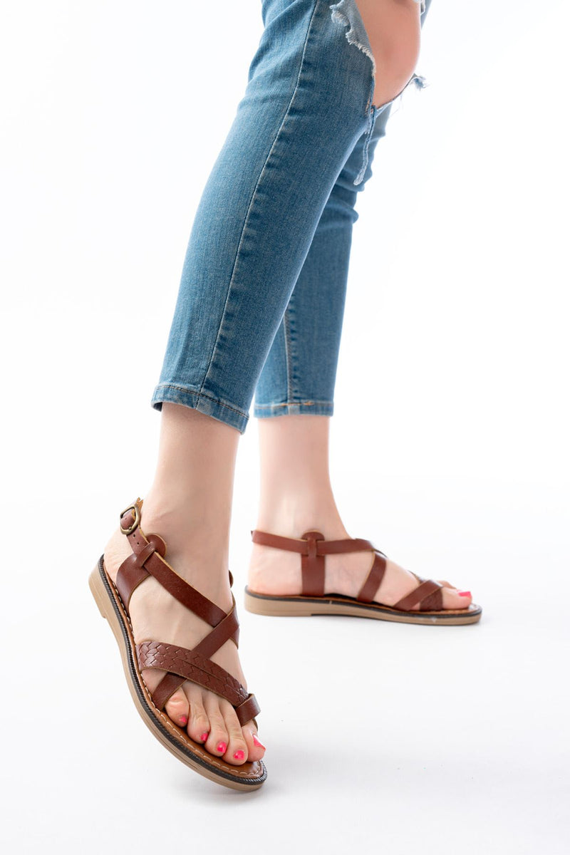205-09 Sandales orthopédiques femme en cuir véritable