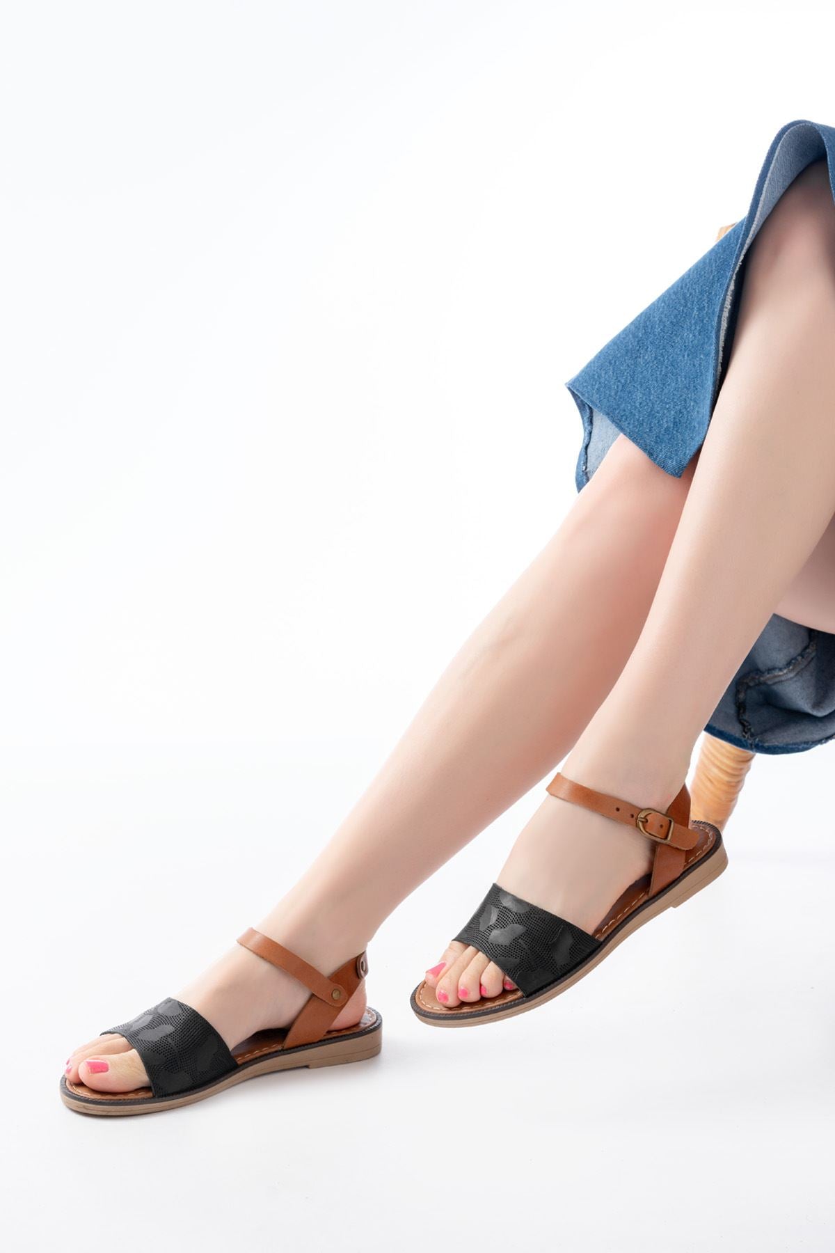 205 - 012ortopedik hakiki deri kadin sandalet - Justyol