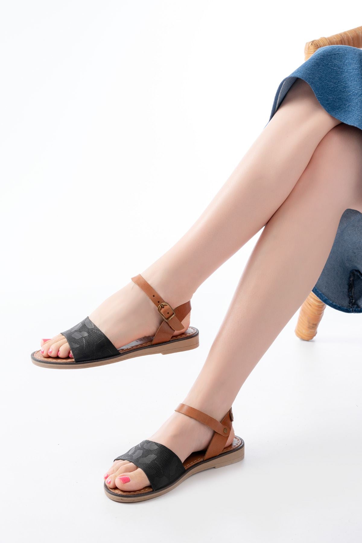205 - 012ortopedik hakiki deri kadin sandalet - Justyol