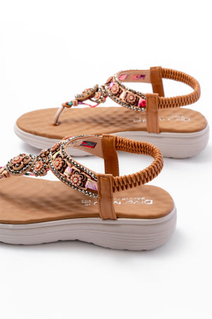 dm - 609taşli arka lastikli parmak arasi kadin sandalet - Justyol