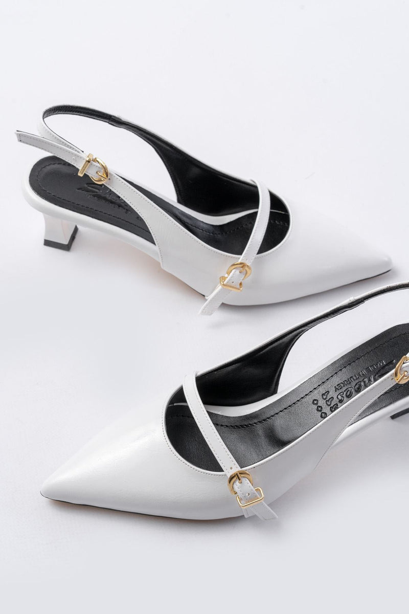 h-470Sandales Slingback Vernis Femme Talon