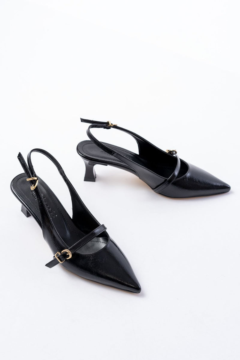 h-470Sandales Slingback Vernis Femme Talon