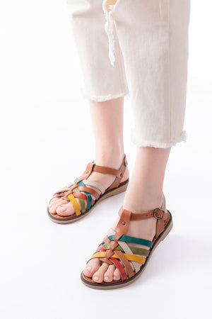 205 - 208hakiki deri ortopedik taban kadin sandalet - Justyol