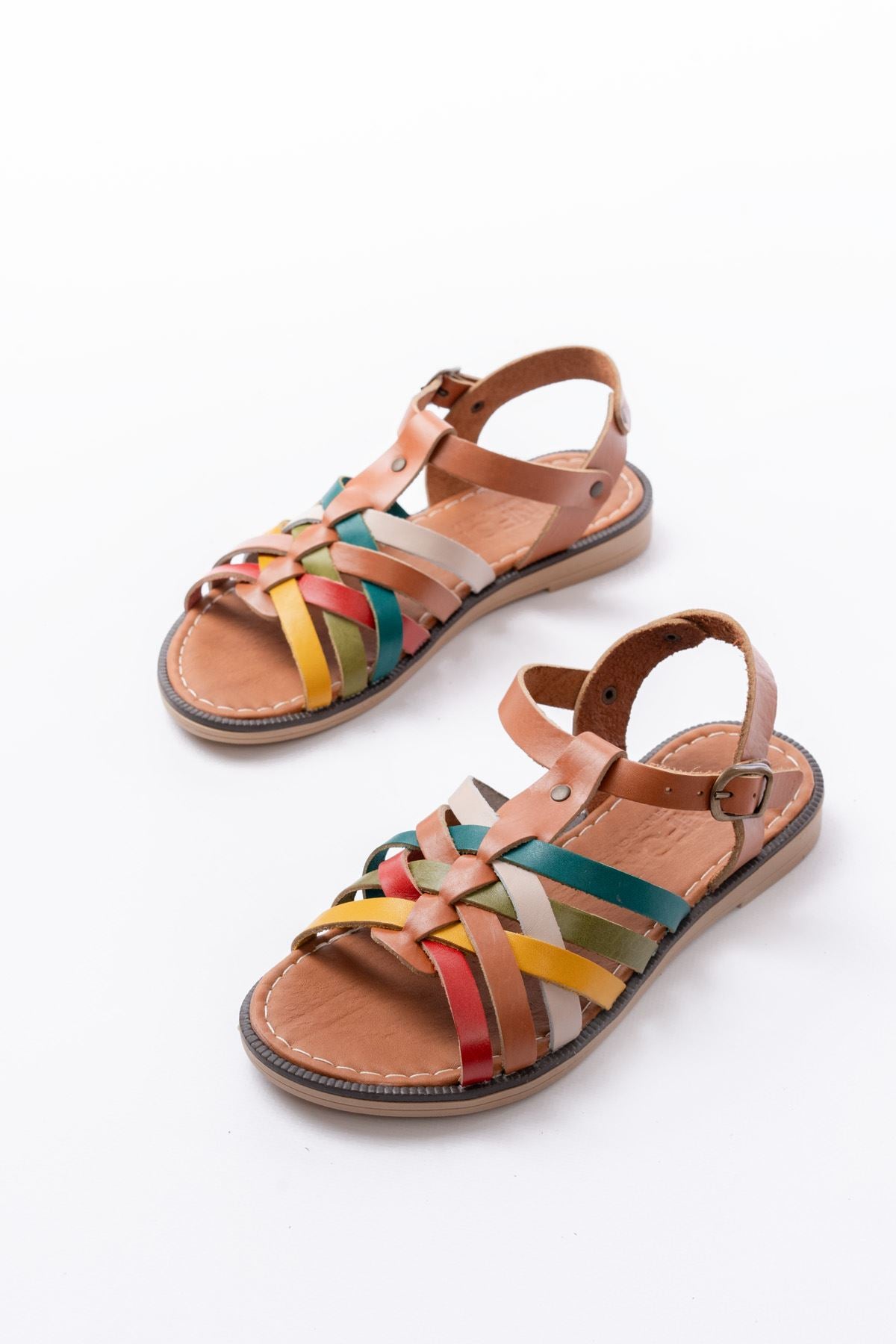 205 - 208hakiki deri ortopedik taban kadin sandalet - Justyol