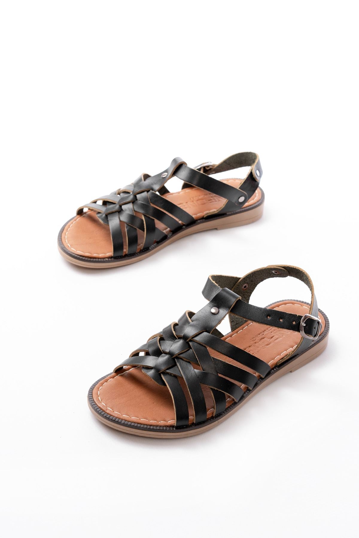 205 - 208hakiki deri ortopedik taban kadin sandalet - Justyol