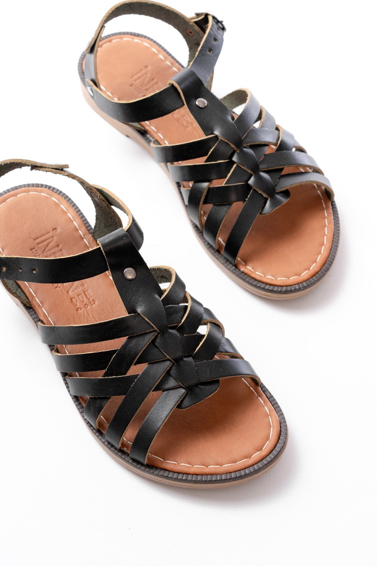 205 - 208hakiki deri ortopedik taban kadin sandalet - Justyol