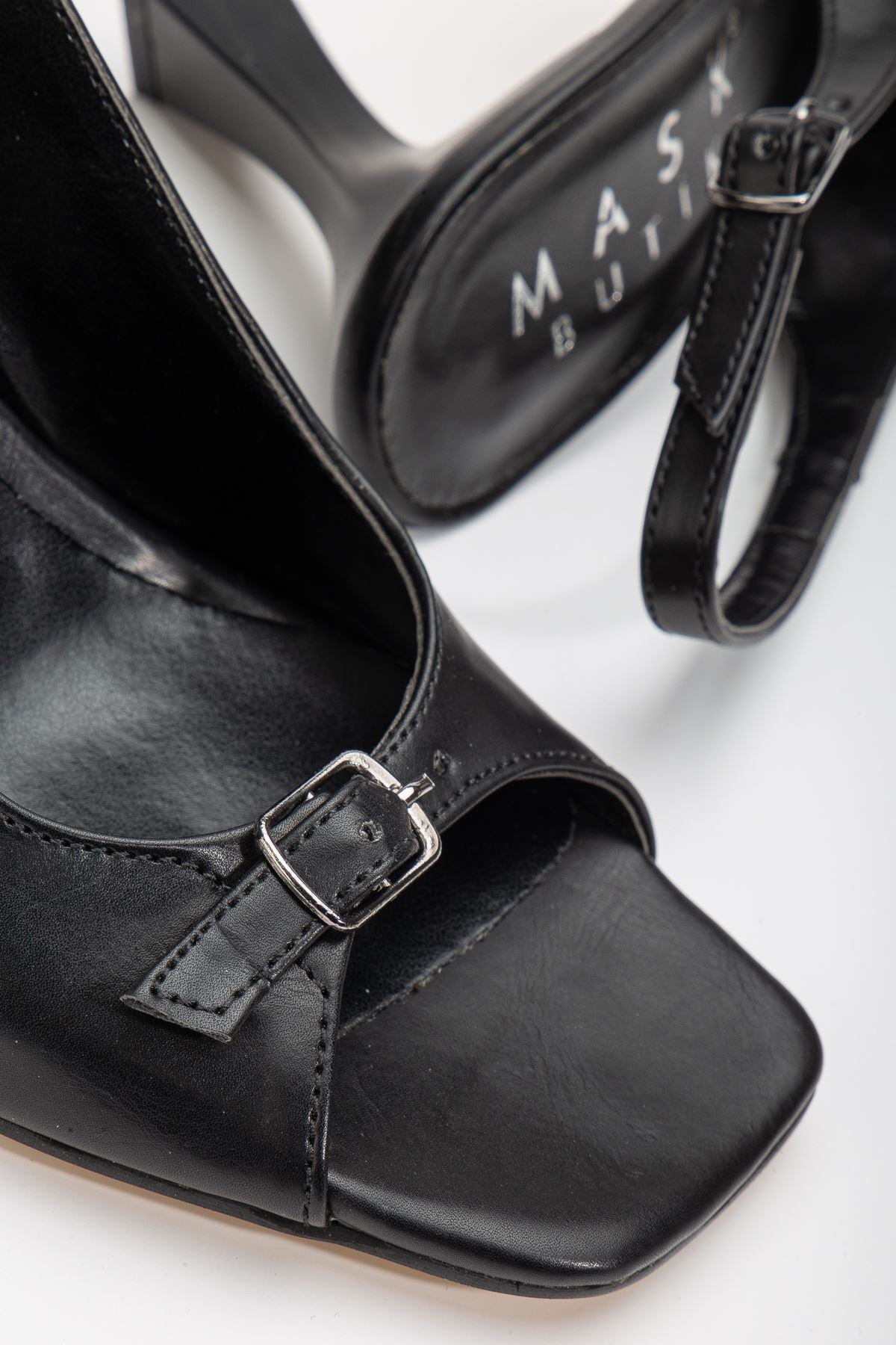 felya arkasi açik topuklu ayakkabi - Justyol