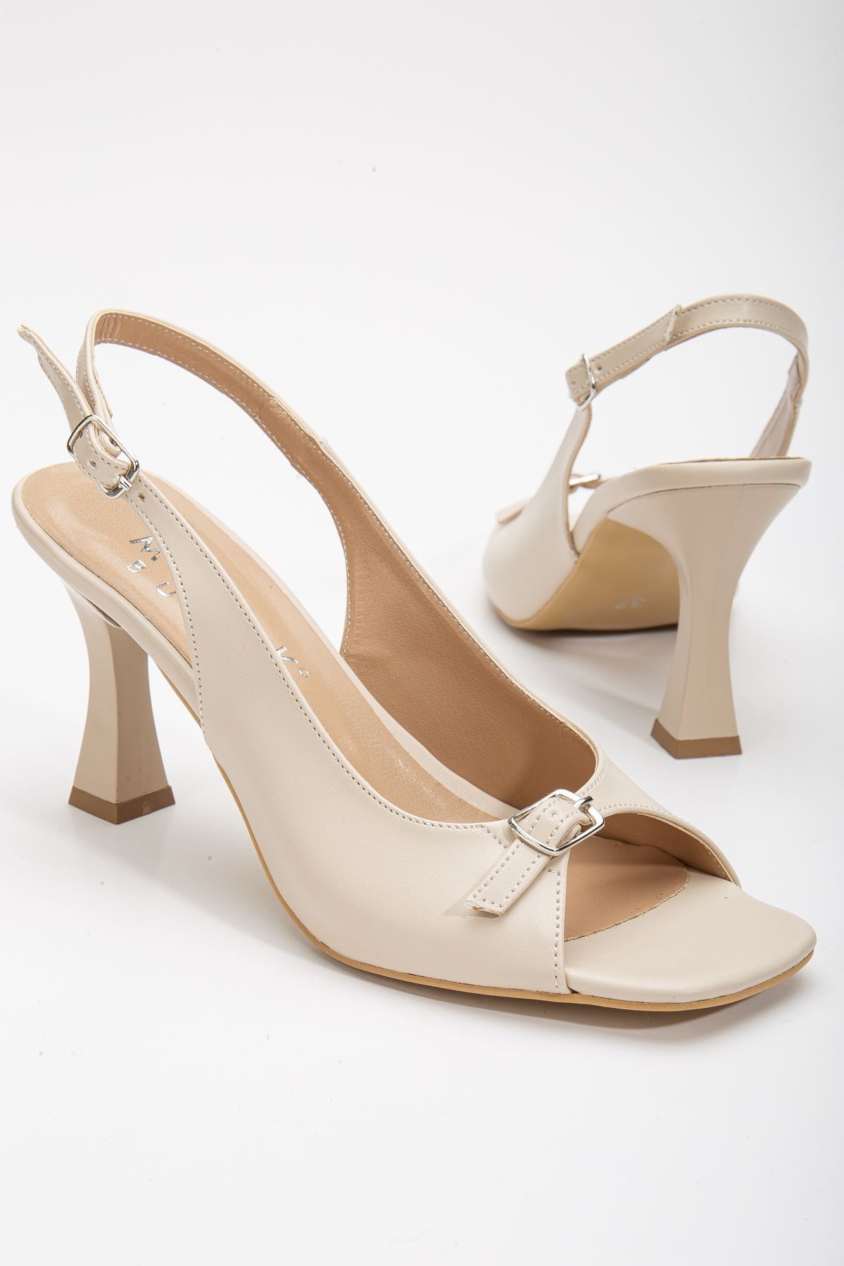 felya arkasi açik topuklu ayakkabi - Justyol