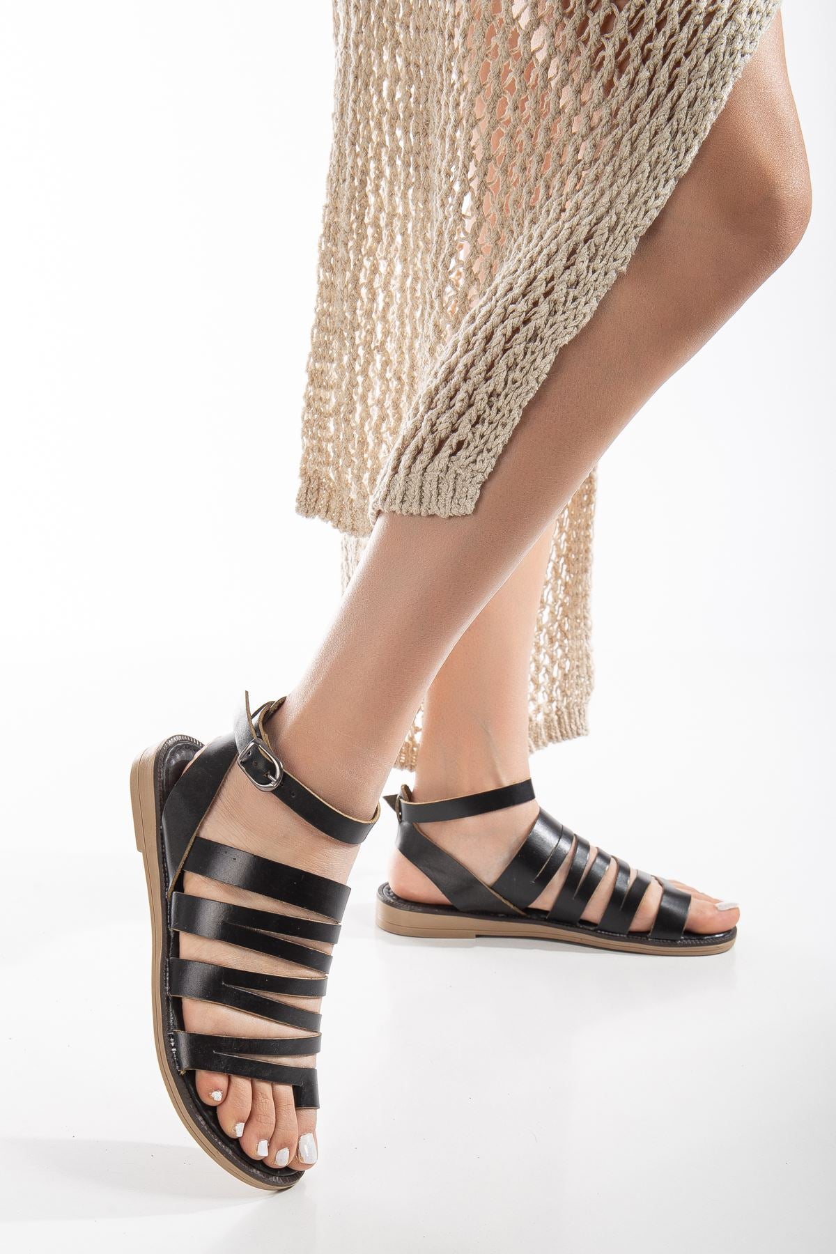 ecre hakiki deri sandaletrengi - Justyol