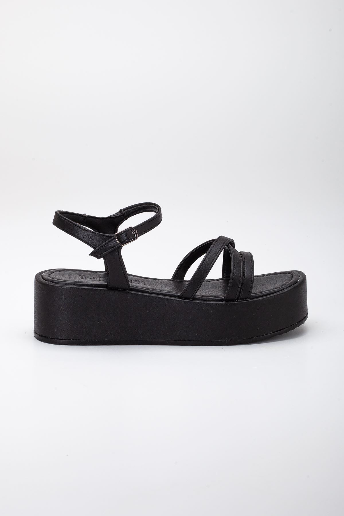 tello dolgu topuk sandalet saks - Justyol