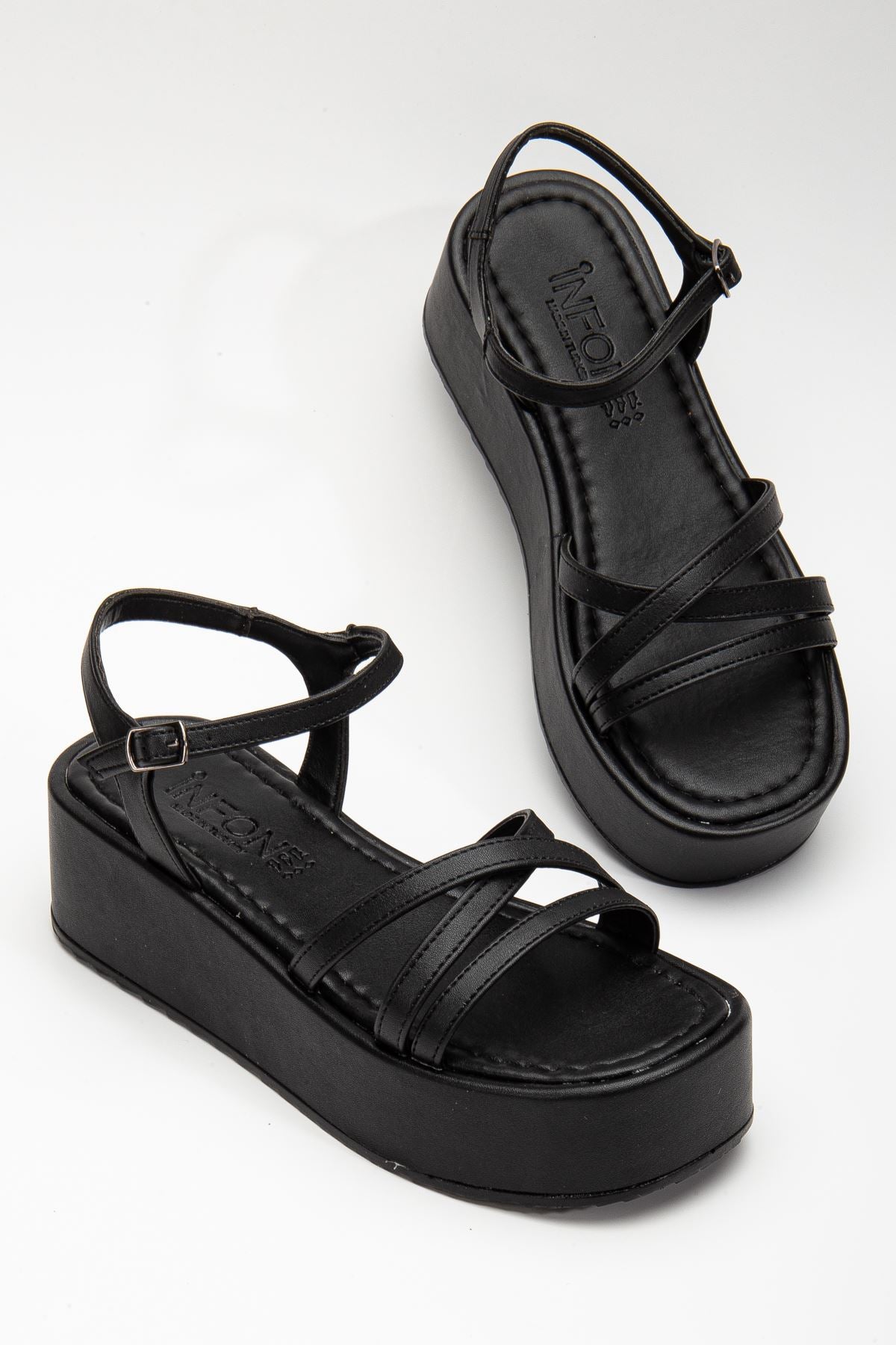 tello dolgu topuk sandalet saks - Justyol