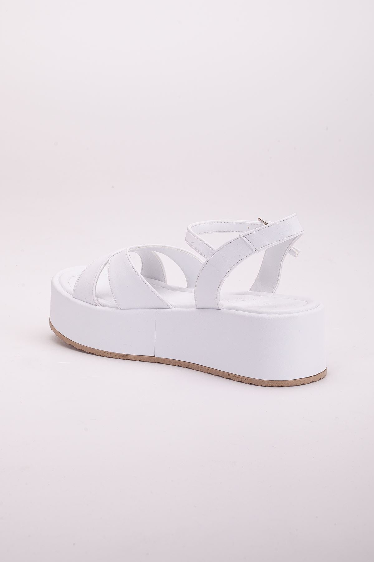 peria dolgu topuk sandalet saks - Justyol