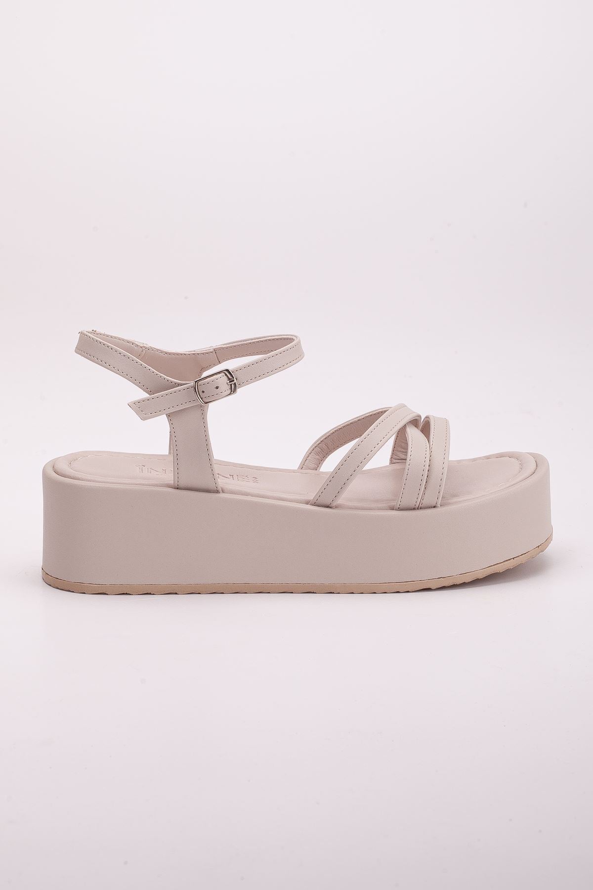 tello dolgu topuk sandalet saks - Justyol