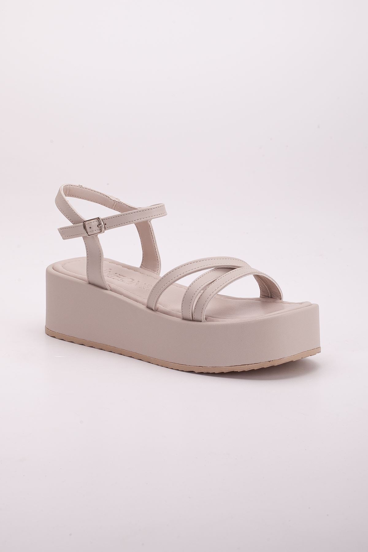 tello dolgu topuk sandalet saks - Justyol