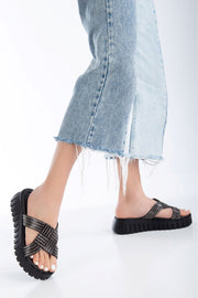 Mules Femme à Strass et Semelle Confort