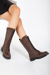 <tc>Pamira bottes en cuir à lacets</tc>