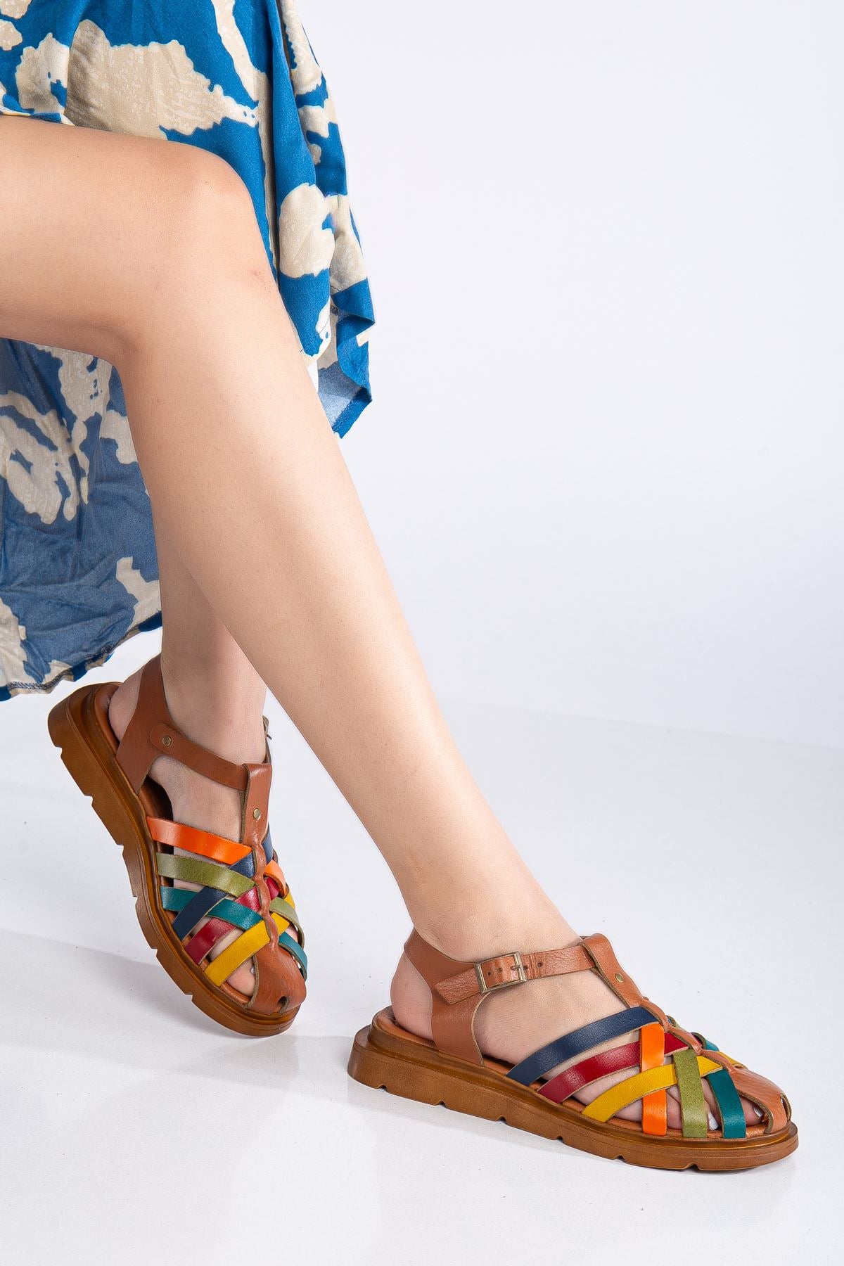 ayza hakiki deri sandalet - Justyol