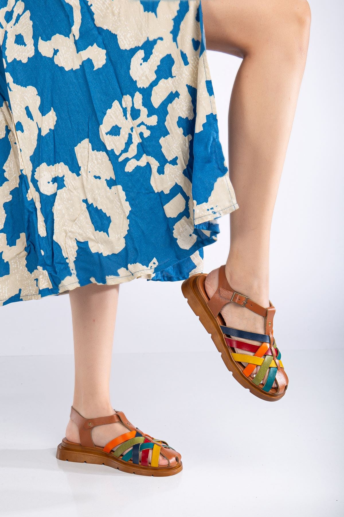 ayza hakiki deri sandalet - Justyol