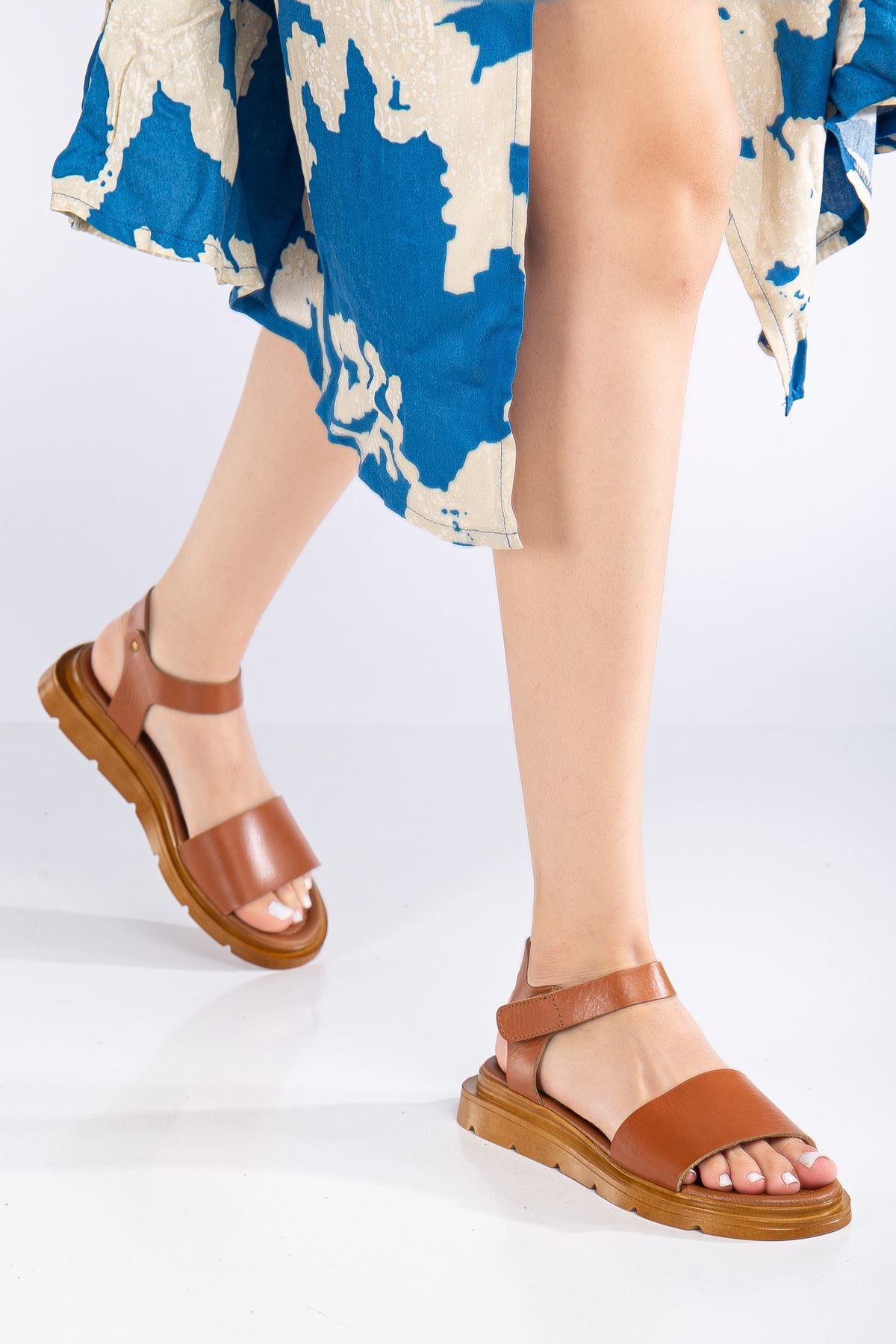 tatum hakiki deri sandalet - Justyol