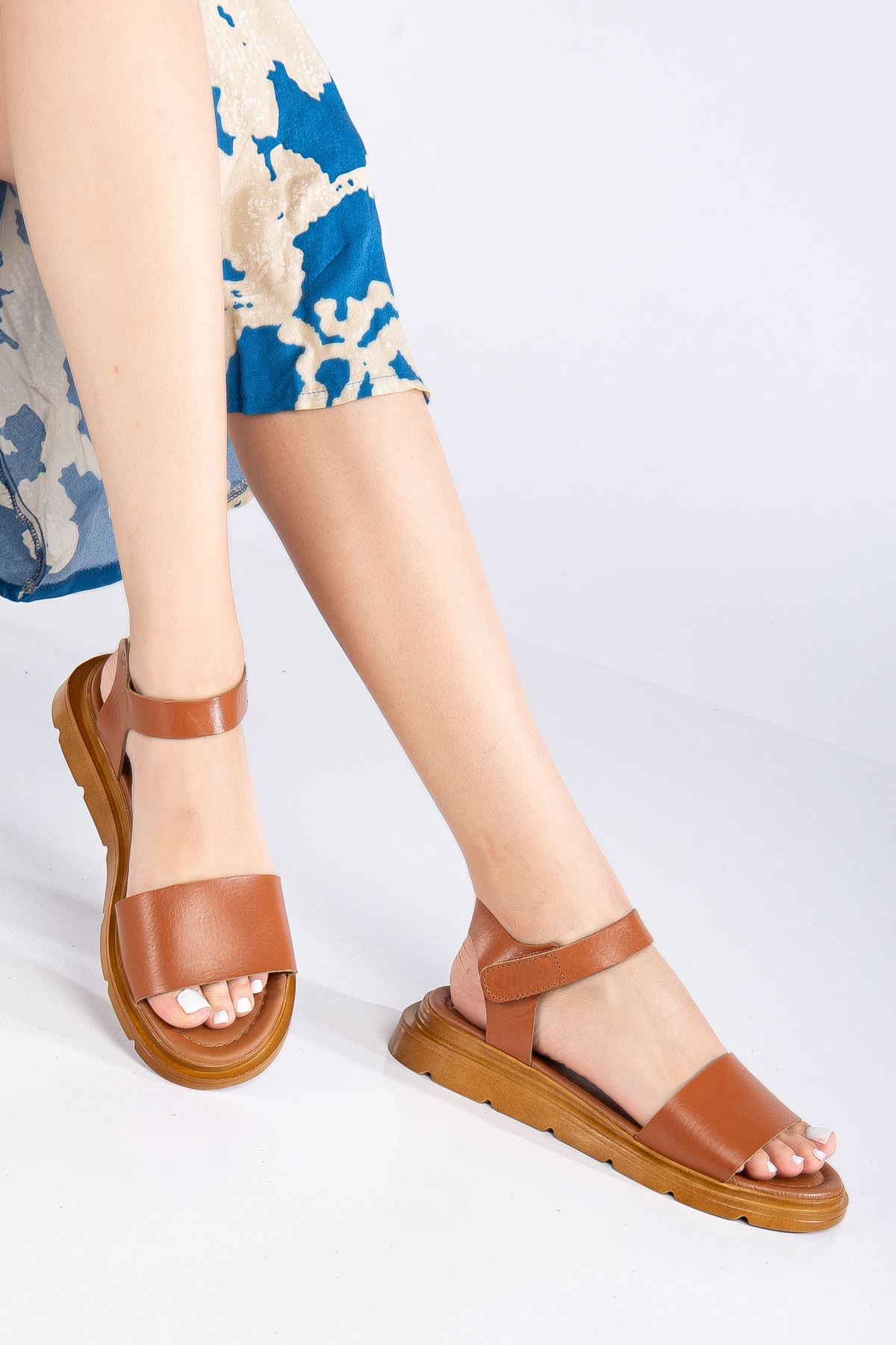 tatum hakiki deri sandalet - Justyol