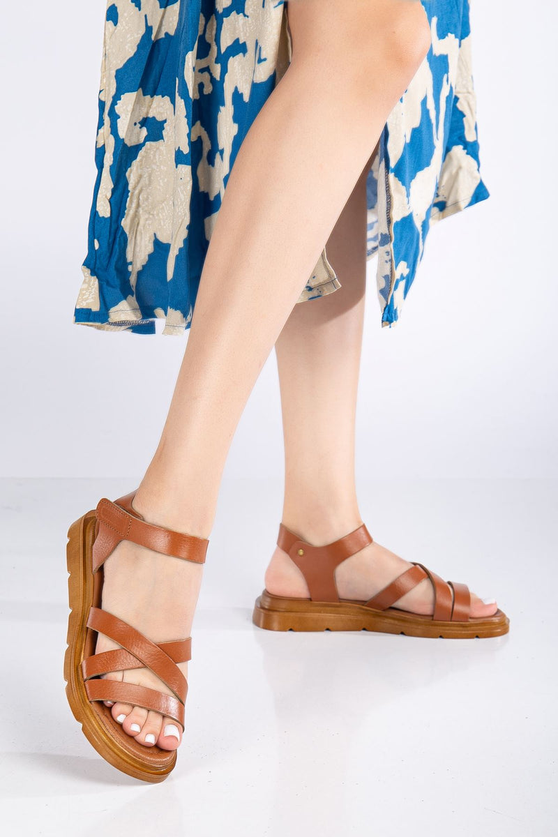 Sandales femme en cuir véritable
