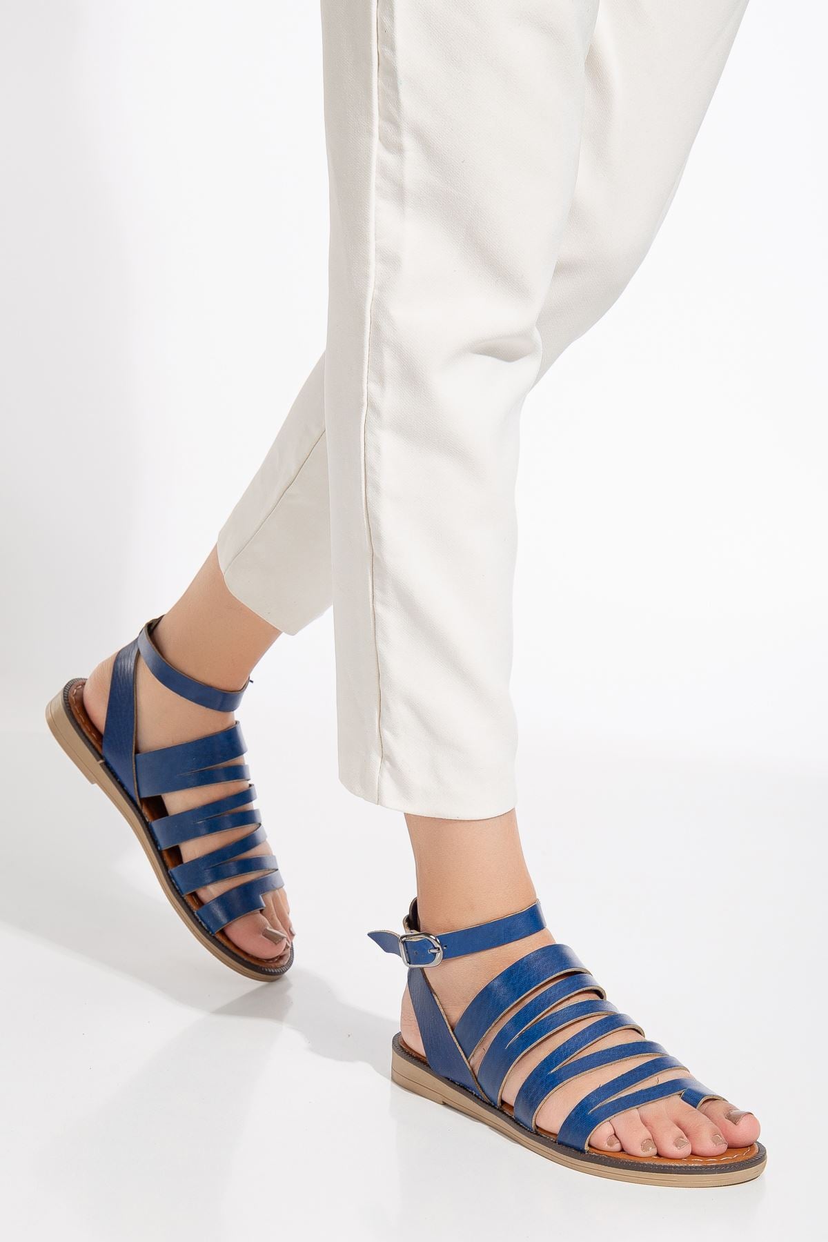 ecre hakiki deri sandaletrengi - Justyol