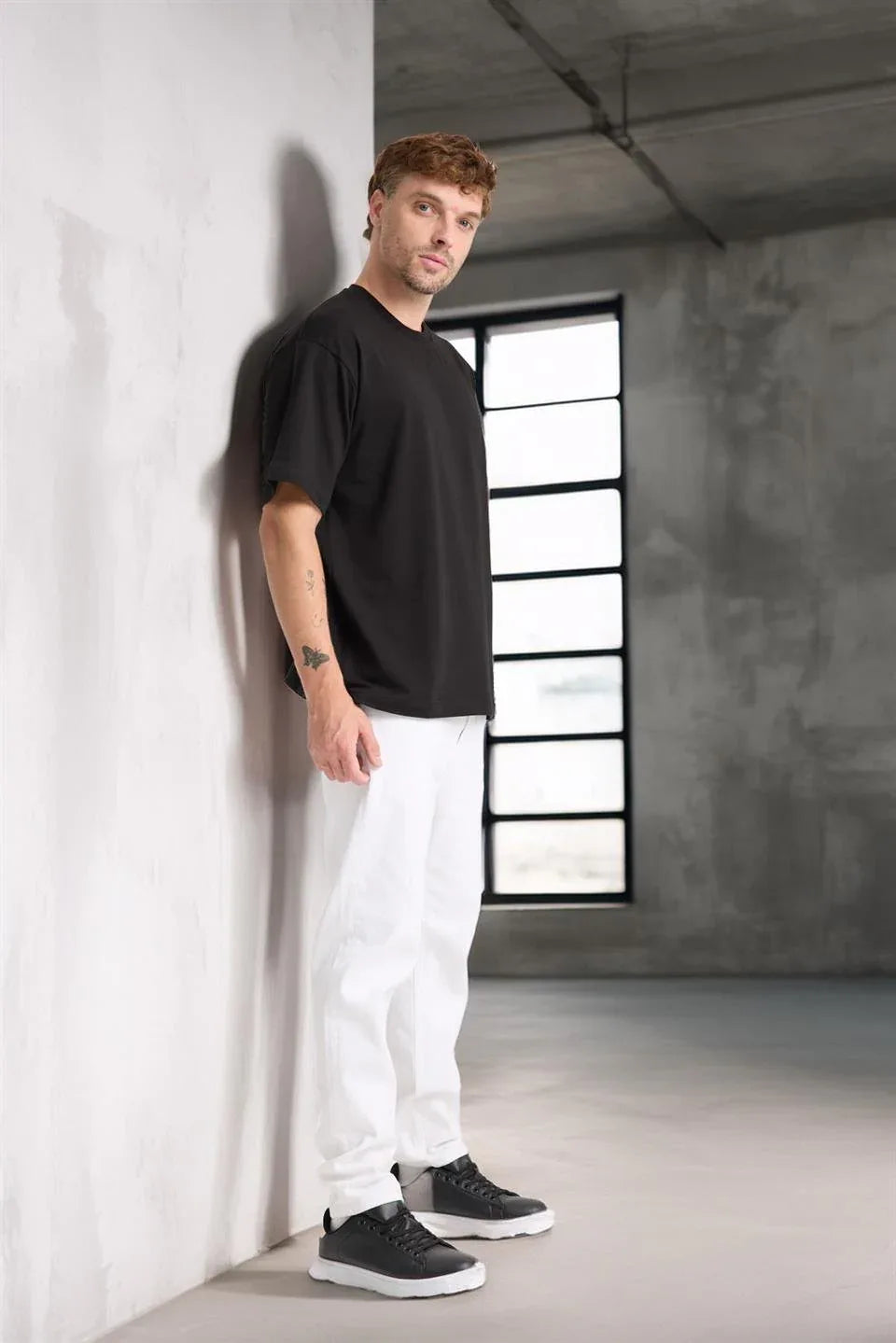 T-shirt homme oversize en coton col rond basique - Justyol