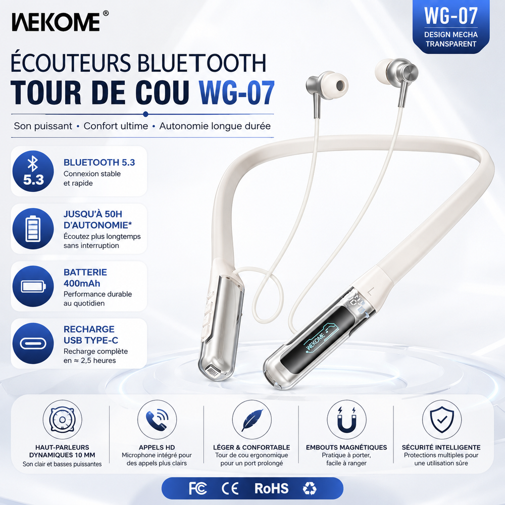 WG-07 Neckband Wireless Earphone