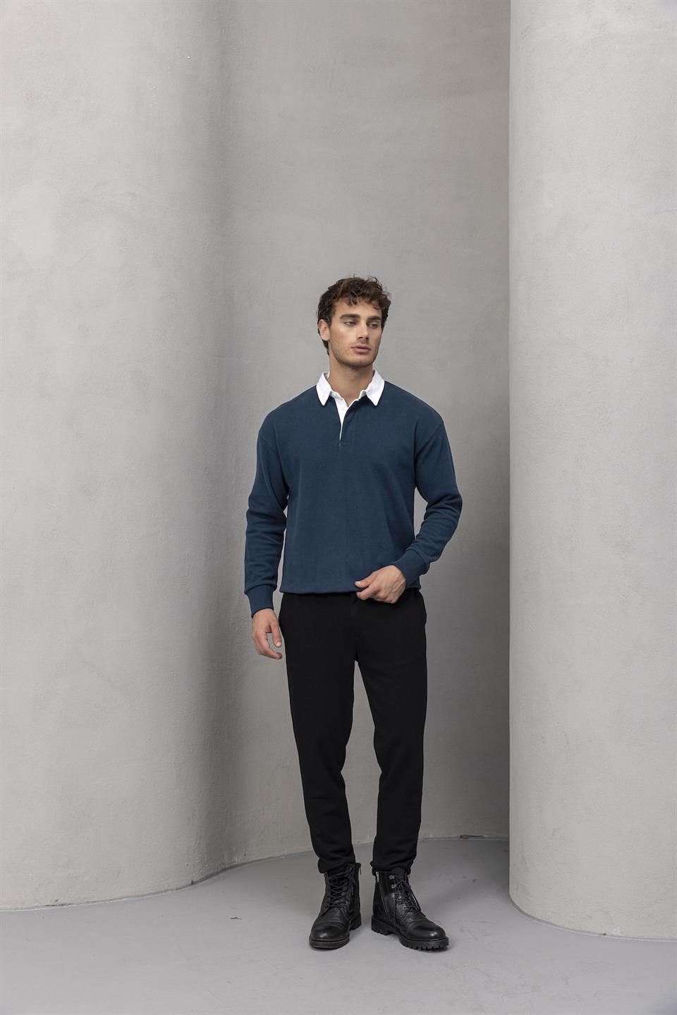 Sweat Homme Luis Col Polo en Maille Selanik