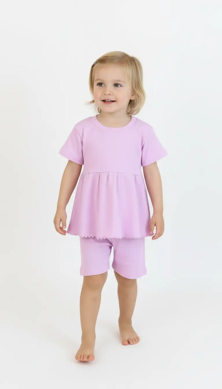 Ensemble Fille avec Short à Volants 2 Pièces