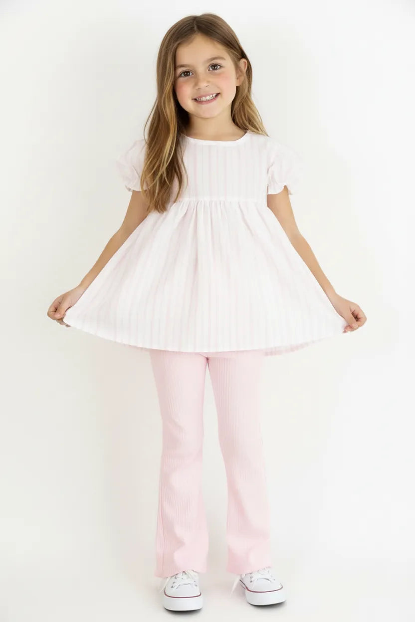 Ensemble Fille 2 Pièces à Manches Bouffantes