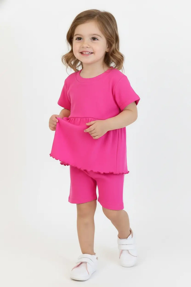 Ensemble Fille avec Short à Volants 2 Pièces