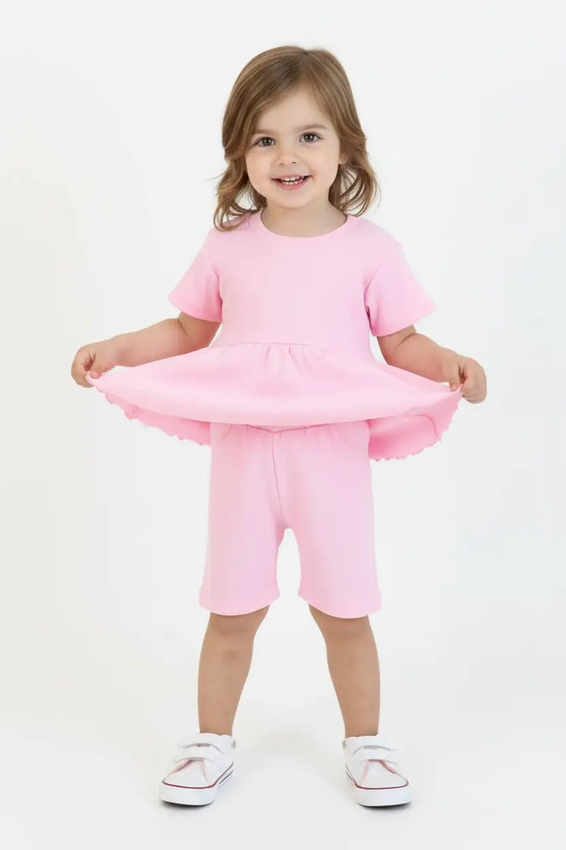 Ensemble Fille avec Short à Volants 2 Pièces