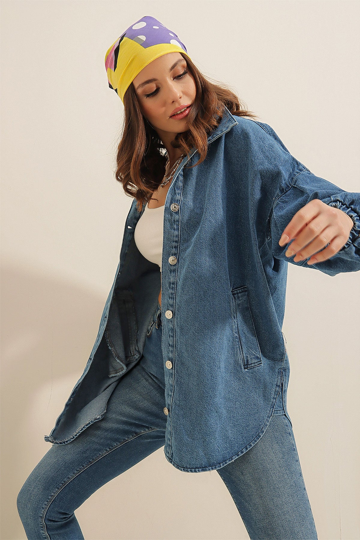 <tc>Veste en denim à manches ballon, 0662</tc>