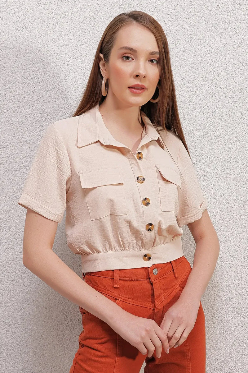 Veste Courte Femme en Tissu Ayrobin