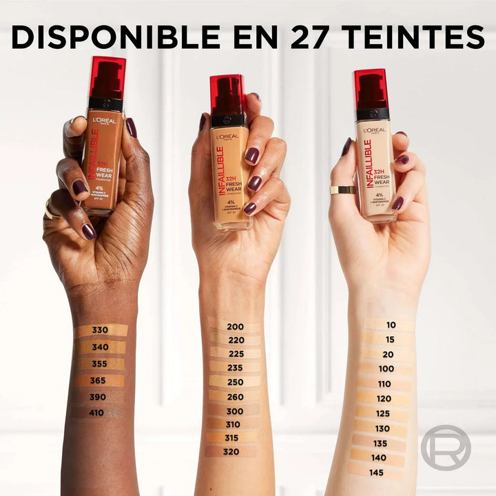 فاونديشن سائل  Infaillible 32h Fresh Wear من لوريال باريس - اللون: بيج دوريه (140) - الحجم: 30 مل
