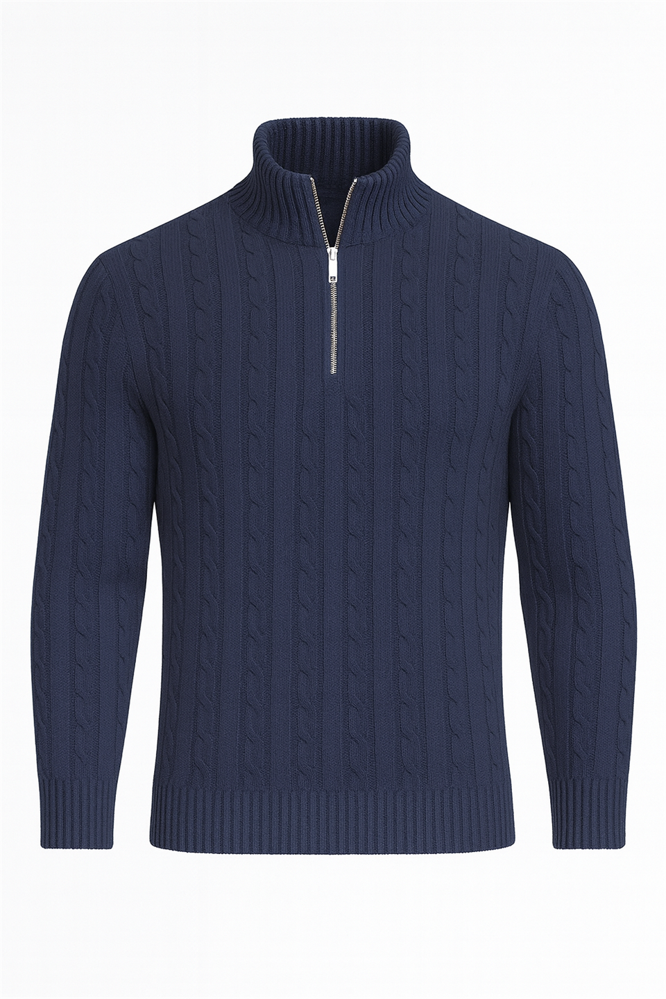 Pull Homme Bardem Maille Torsadée Demi-Zip