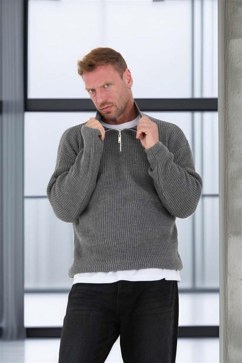Pull Homme Nolan Maille Selanik Demi-Zip Oversize