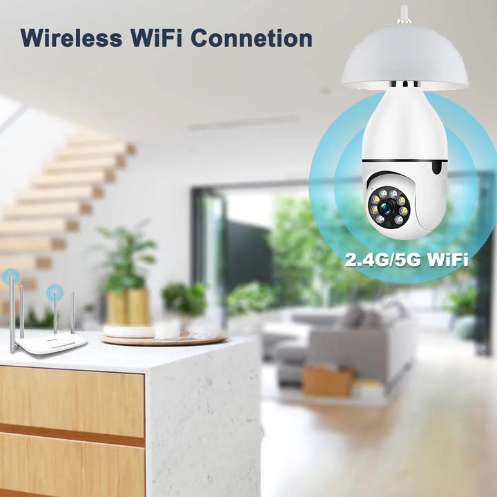 Caméra WiFi Panoramique 3MP 2K E27 – Vision Nocturne Couleur et Surveillance 360°