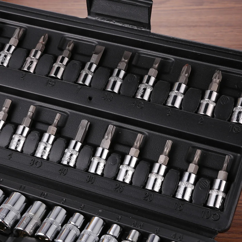 Coffret d’Outils à Cliquet avec Douilles et Embouts CR-V